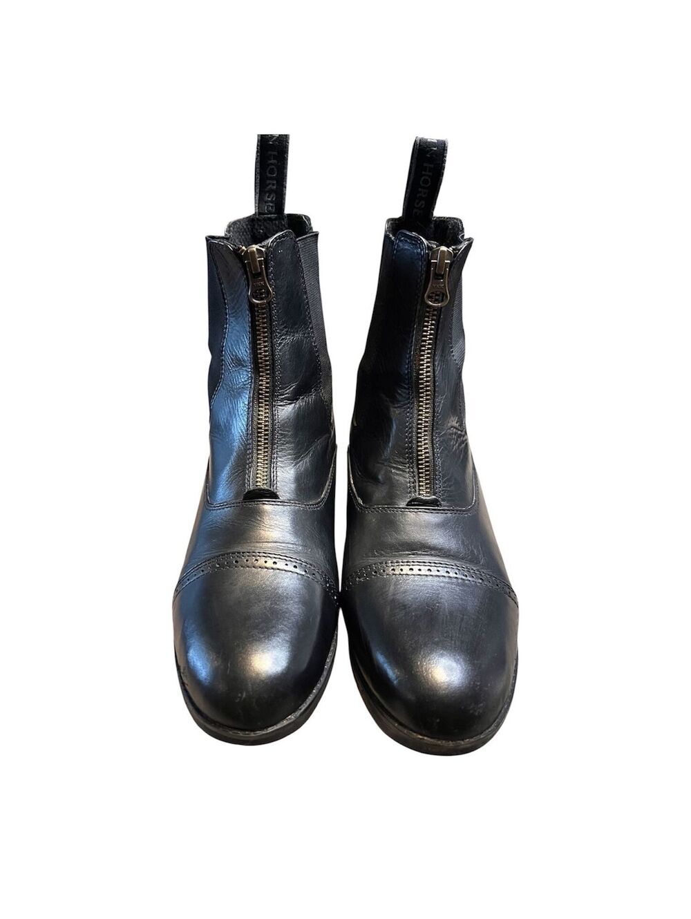 Mountain Horse Blk Leather Front Zip Paddock Riding Boots US 9 EUR 40 Equestrian